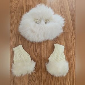 Fuzzy Headband And Fingerless Glove Set